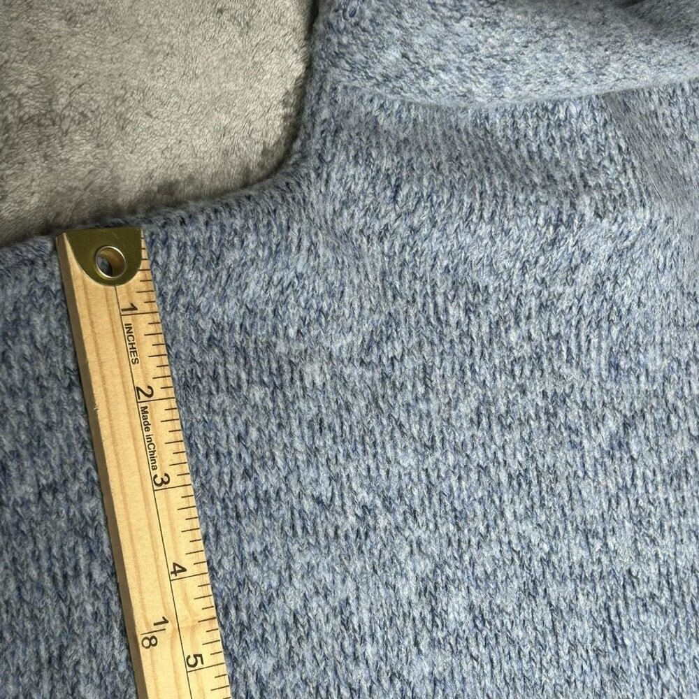 Eileen Fisher Sweater Womens Small Blue Merino Wool Cowl Neck Pullover Knit - Picture 9 of 10